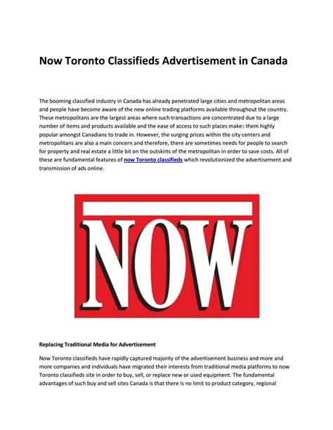 now toronto classified|Classified